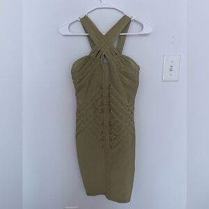 WOW Couture Strapless Olive Dress